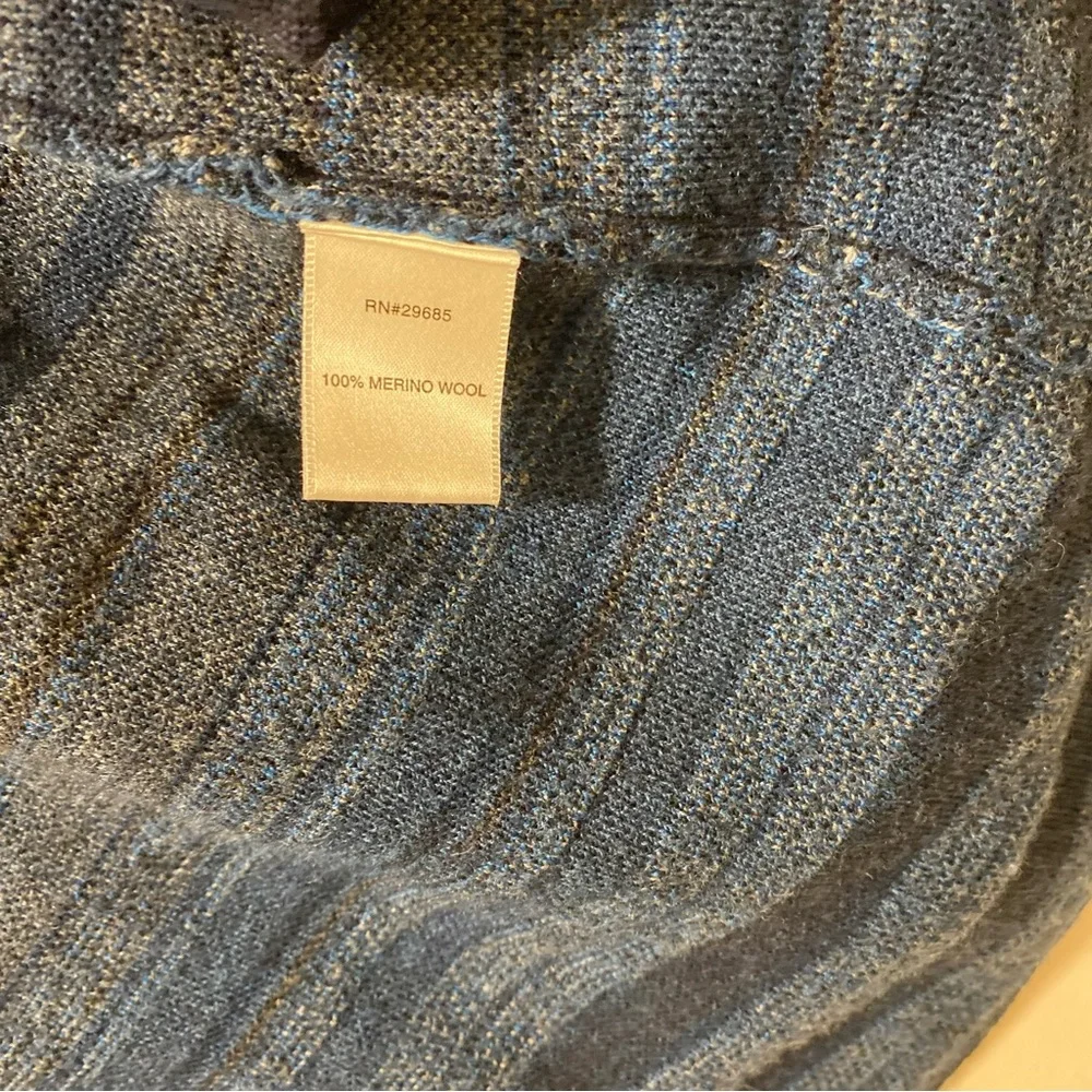 Pendleton 100% Merino Wool Women's Blue Plaid Jacket Long Line Cardigan Medium